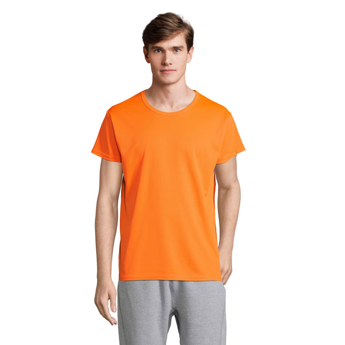 Tshirt unisexe publicitaire en polyester 130g - SPRINT orange fluo 1